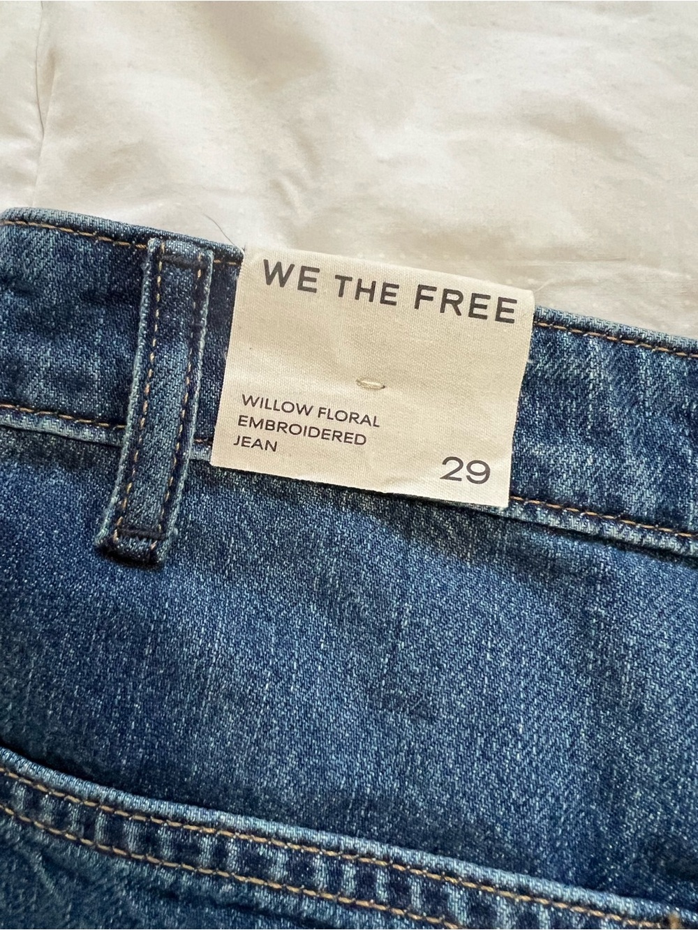 NWT Free People Willow Floral forget me not Embroidered jeans w 29 we the free - Picture 11 of 16